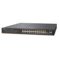 PLANET GS-4210-24P2S 24-Port 10/100/1000T 802.3at PoE + 2-Port 100/1000X SFP Managed Switch